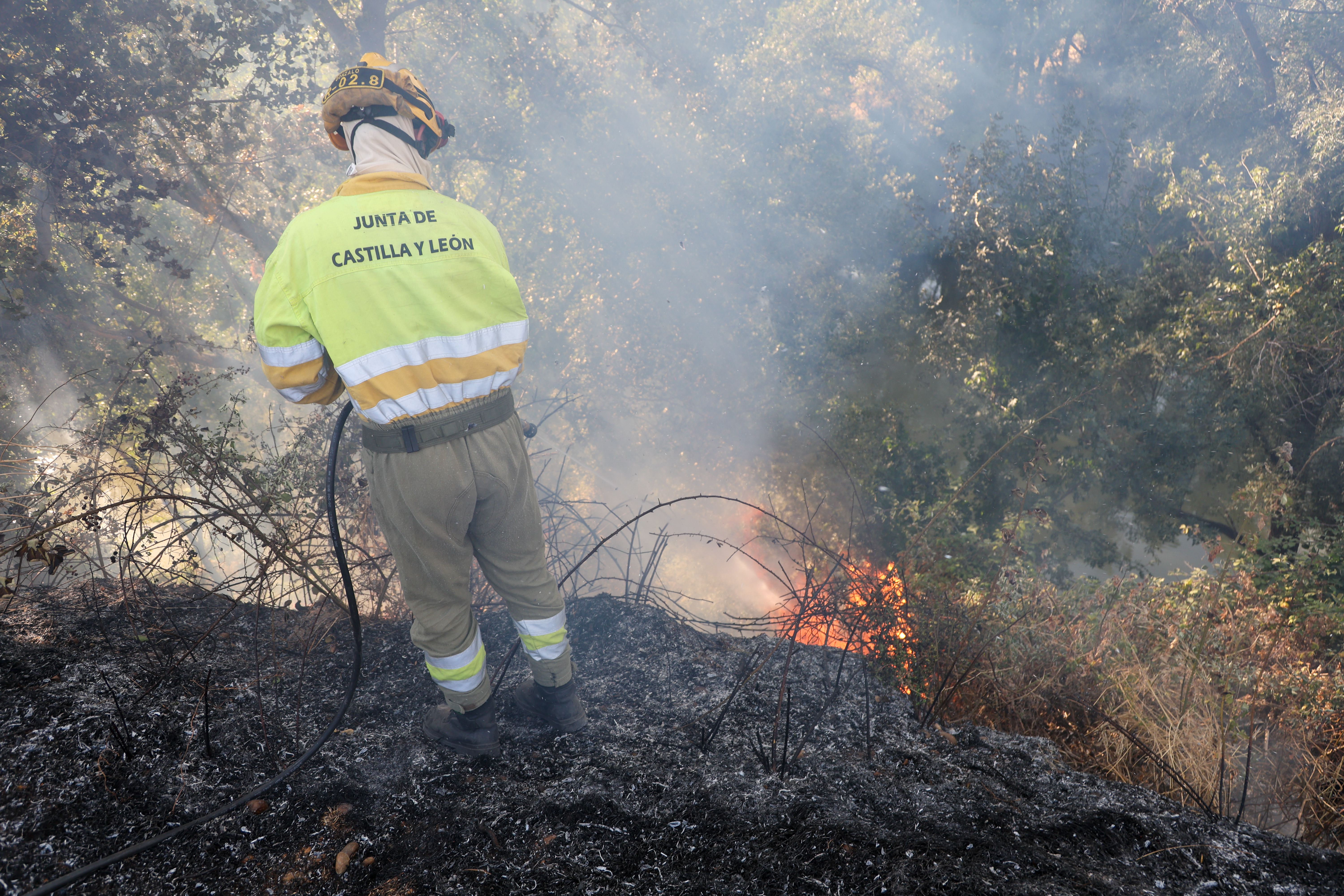 Bombero durante una intervención